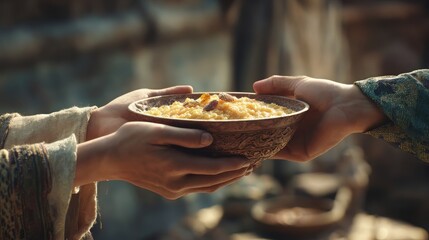 Traditional Ashura Porridge Being Served