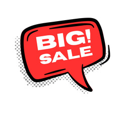 Red Big Sale Speech Bubble Illustration
