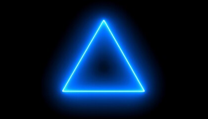 Neon blue triangle on black