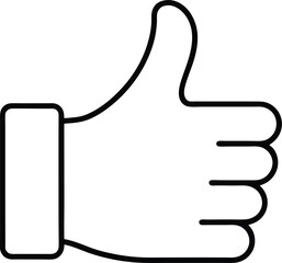 Obraz premium Simple outline icon of a thumbs up hand sign for social approval isolated on transparent background