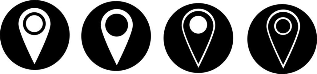 Pin icon set isolation white  background, Location Sign Vector 