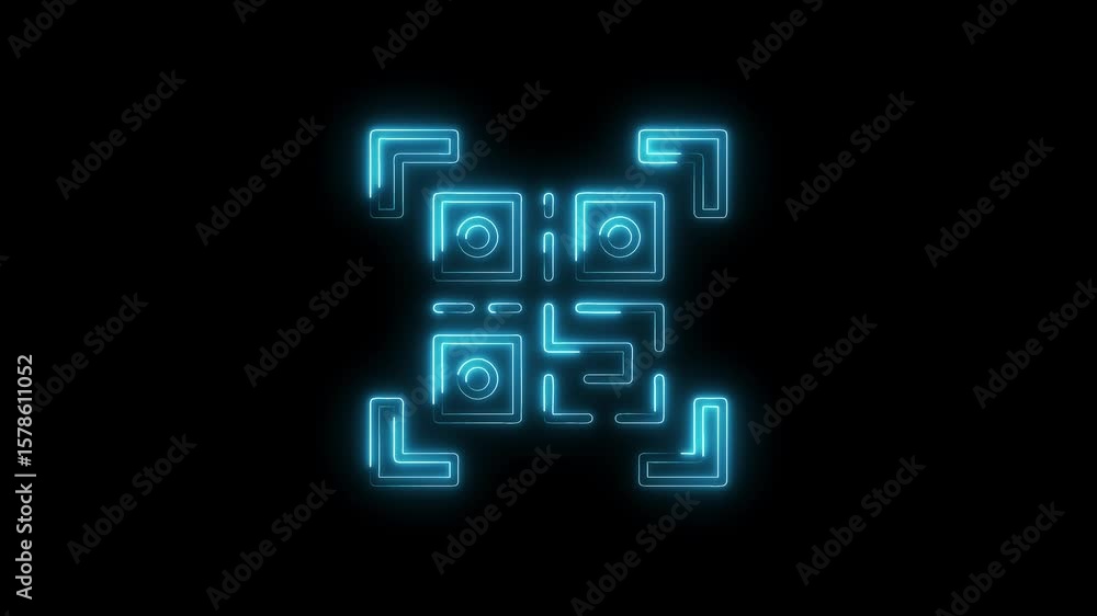 Aufkleber neon light futuristic hud element technology interface modern digital abstract motion graphics