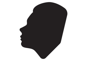 Girl silhouette vector illustration. Portrait of beautiful girl with a white hairstyle, a woman in profile, isolated outline silhouette - vector illustrations set.
