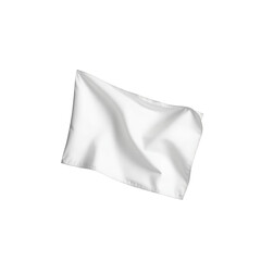White flag waving gently on transparent background symbolizing peace surrender or neutrality
