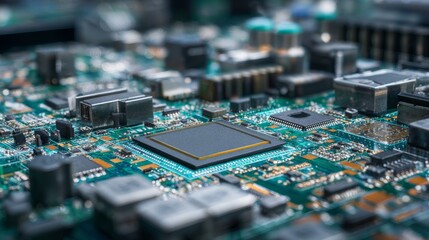 Obraz premium Manufacturing process of chips and microprocessors at the semiconductor production facility