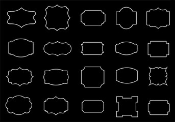 Collection of different labels illustration on black background