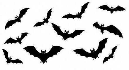 Fototapeta premium Night Flight: A Silhouette Swarm