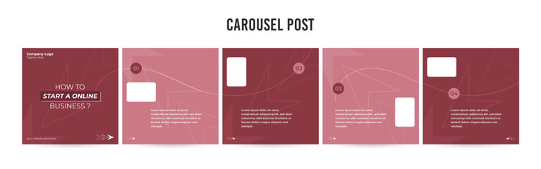 Editable Instagram Carousel Post Layout Set, Social Media Marketing microblog template design, tips & tricks linkedin post template, eps 10.	