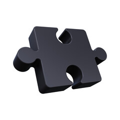 3D render of black puzzle icon.