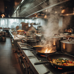 cooking in the kitchen