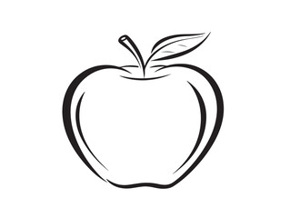 Healthy Apple Drawing with Minimal Vector Style