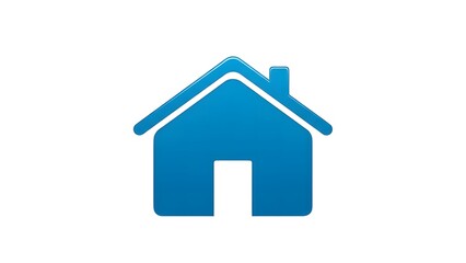 Blue house icon vector graphic illustration home real estate property symbol design element 3d render 100 on transparent background