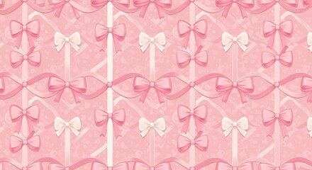 Pink Bow Symphony: A Delicate Pattern