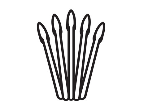 black and white cotton swabs graphic clip art preview
