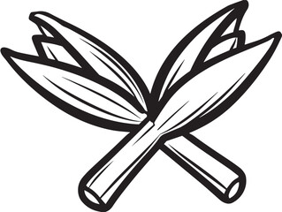 Simple Bamboo Shoot Icon in Healthy Illustration