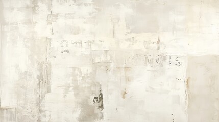 Obraz premium Abstract white painting on a white background, large canvas oil painting in minimalist style, neutral tones create a calm, elegant atmosphere under soft lighting.