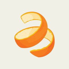 A bright orange citrus peel spiraling elegantly against a neutral background