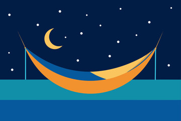 beach hammock swaying under stars