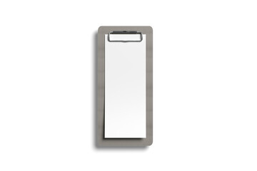 Clipboard receipt mockup with white background