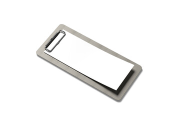 Clipboard receipt mockup with white background