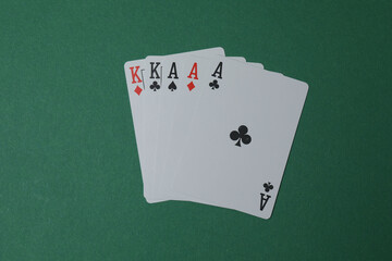 poker card on green background