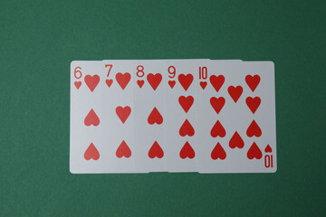 poker card on green background