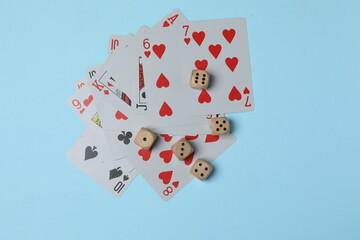 poker card on blue background