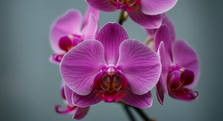 Obraz premium Orchid Bloom: Veined Petals, Soft Light