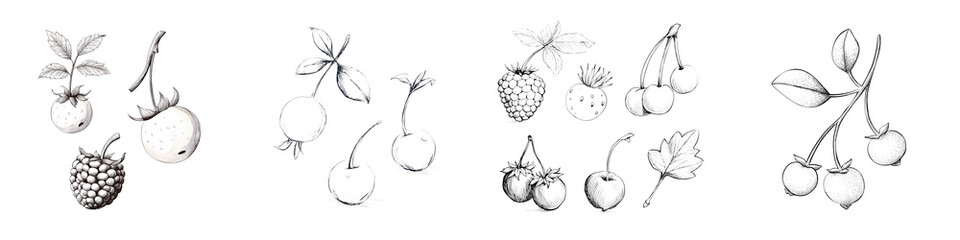 Hand-Drawn Berry Collection - Fruit Illustration Set