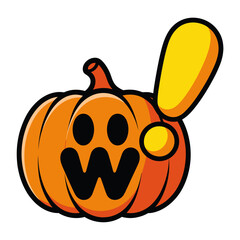 Cute cartoon pumpkin suitable for Halloween designs, greeting cards, social media posts, stickers, and childrens products exuding a fun vibe.