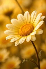 Naklejka premium Close-up of a single beautiful daisy flower showing detail and natural floral structure