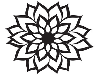 Blooming Flower Silhouette Icon Clean Line Art