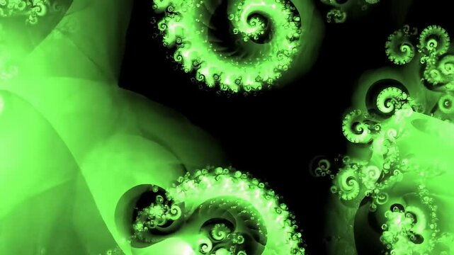 Abstract swirling green patterns