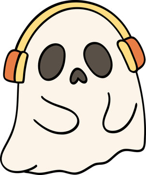  Cute Halloween Ghosts and Music Clipart Bundle