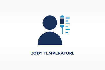 BODY TEMPERATURE vector, icon or logo sign isolated symbol illustration
