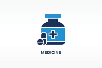 MEDICINE vector, icon or logo sign isolated symbol illustration
