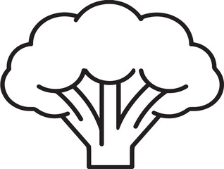 Simple Broccoli Line Art Vector Design Icon