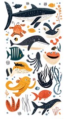 Obraz premium 海の楽園の色絵
