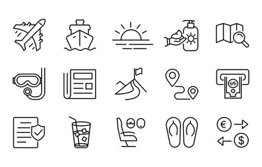 Icon set for travelling 