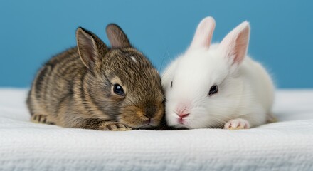 Fototapeta premium Bunny Buddies: A Gentle Portrait