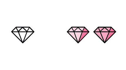 Beautiful diamond graphic featuring pink tones on transparent background, representing luxury, jewelry, fashion or design elements.