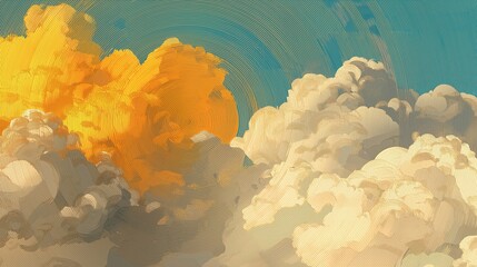 Radiant Horizon: Abstract Skyscape with Concentric Light Ripples
