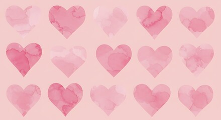Watercolor Hearts: A Gentle Symphony of Pink