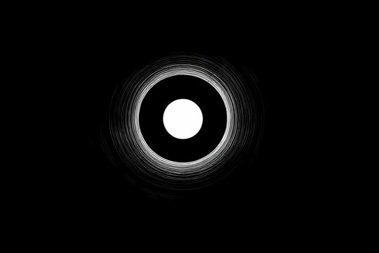 Vintage Vinyl Record Label Design Black and White Music Emblem Retro Audio Branding Circular Disc Graphic Classic Sound Company Logo Minimalist Record Label Artwork Elegant Monochrome Vinyl Insignia
