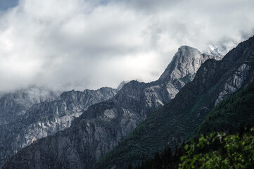 The high mountain landscape of the Qinghai Tibet Plateau