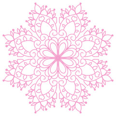 pink line drawing mandala illustration symmetrical composition