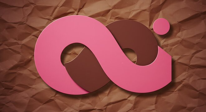 Infinite Loop: 3D Render on Crumpled Texture