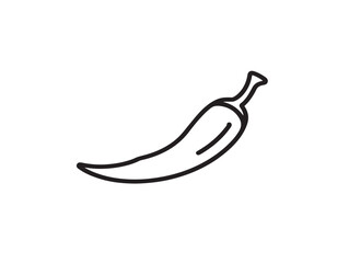 Spicy Red Chili Icon in Clean Line Drawing