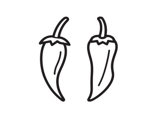 Natural Chili Pepper Design with Elegant Line Vector