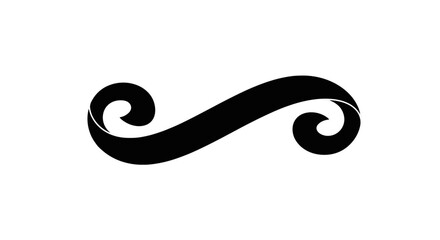 Fototapeta premium Stylized black decorative ribbon on a transparent background 